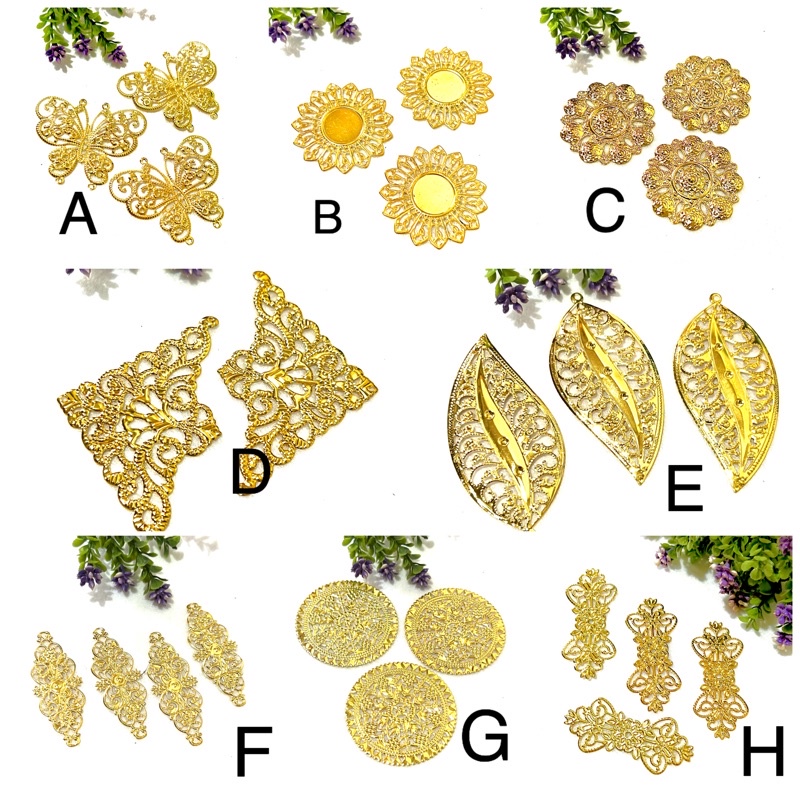 10pcs Lempengan emas - Plat emas - Hiasan Mahar - Lempengan Besi hias