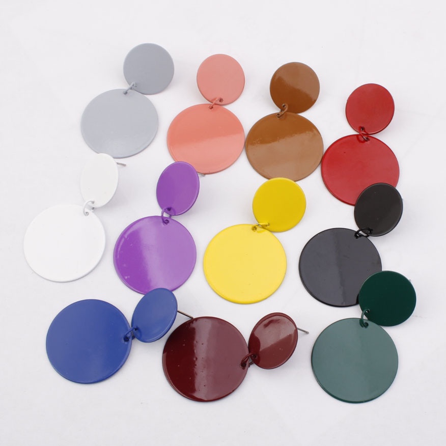 Fashion gaya Eropa dan Amerika besar merek logam wafer anting-anting anting-anting geometris anting-