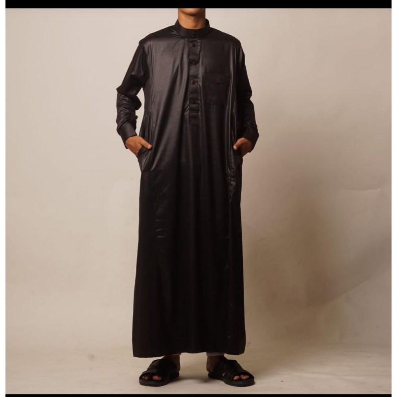 Jubah Ajmal Polos Lengan Manset