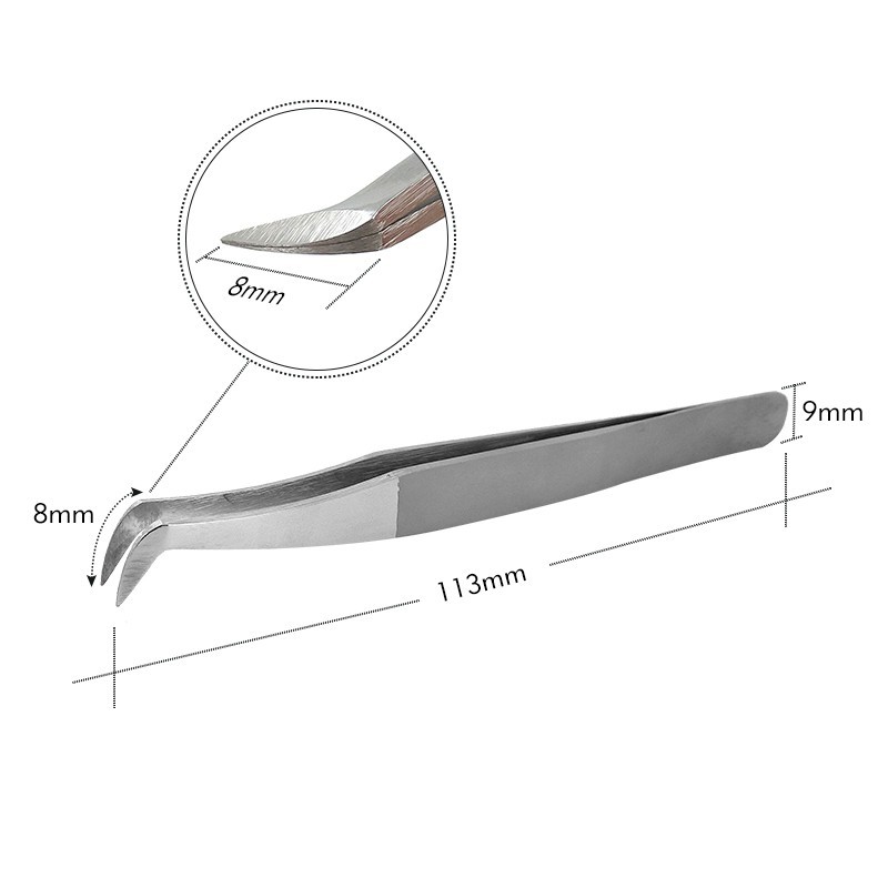 Pinset Ekstensi Bulu Mata Untuk Penggunaan Profesional Volume Individual Eyelashes Tweezer Stainless Steel Lash Extension Tweezer
