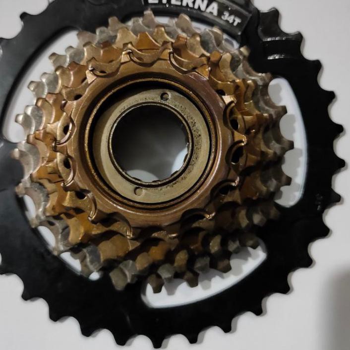 Langsung Dibeli%  freewheel drat ulir Megarange 7 speed sepeda minion, lipat, MTB Eterna,sprocket dr