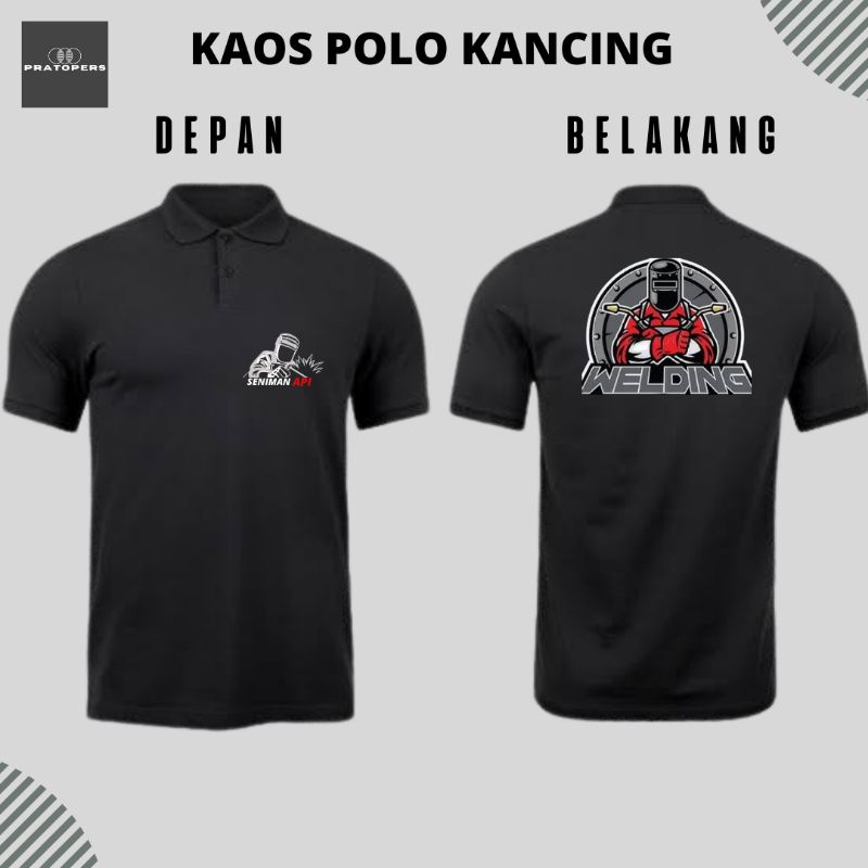Baju Kaos Polo Kerah Welder Seniman Api Indonesia | Kaos Polo Kerah Tukang Las Seniman Api Indonesia