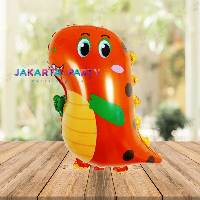 Balon Karakter Dino Cute Orange / Balon Dino Lucu / Balon Dino Kartun