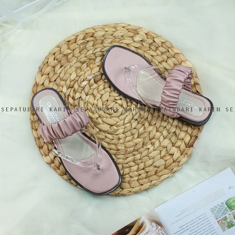 Sepatudari Karin Real PIc Sandal flat wanita Model Jepit Jelly KR SDF0044