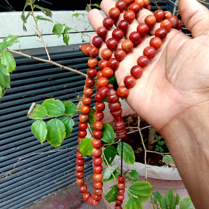 Tasbih Galih Secang Brahma 8mm Tasbeh kayu secang super asli/Rasbih kayu /Tasbih 99