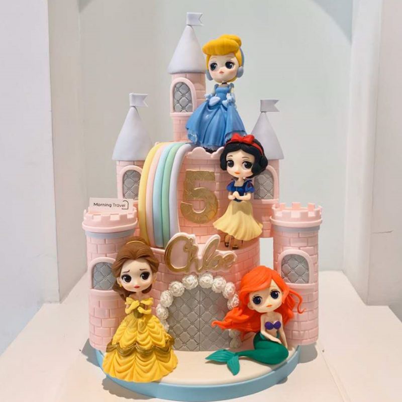 PRINCESS TOPPER SNOW BELLE SOPHIA ARIEL ELSA HAPPY BIRTHDAY CAKE KUE FIGURE FONDANT DEKORASI ULTAH