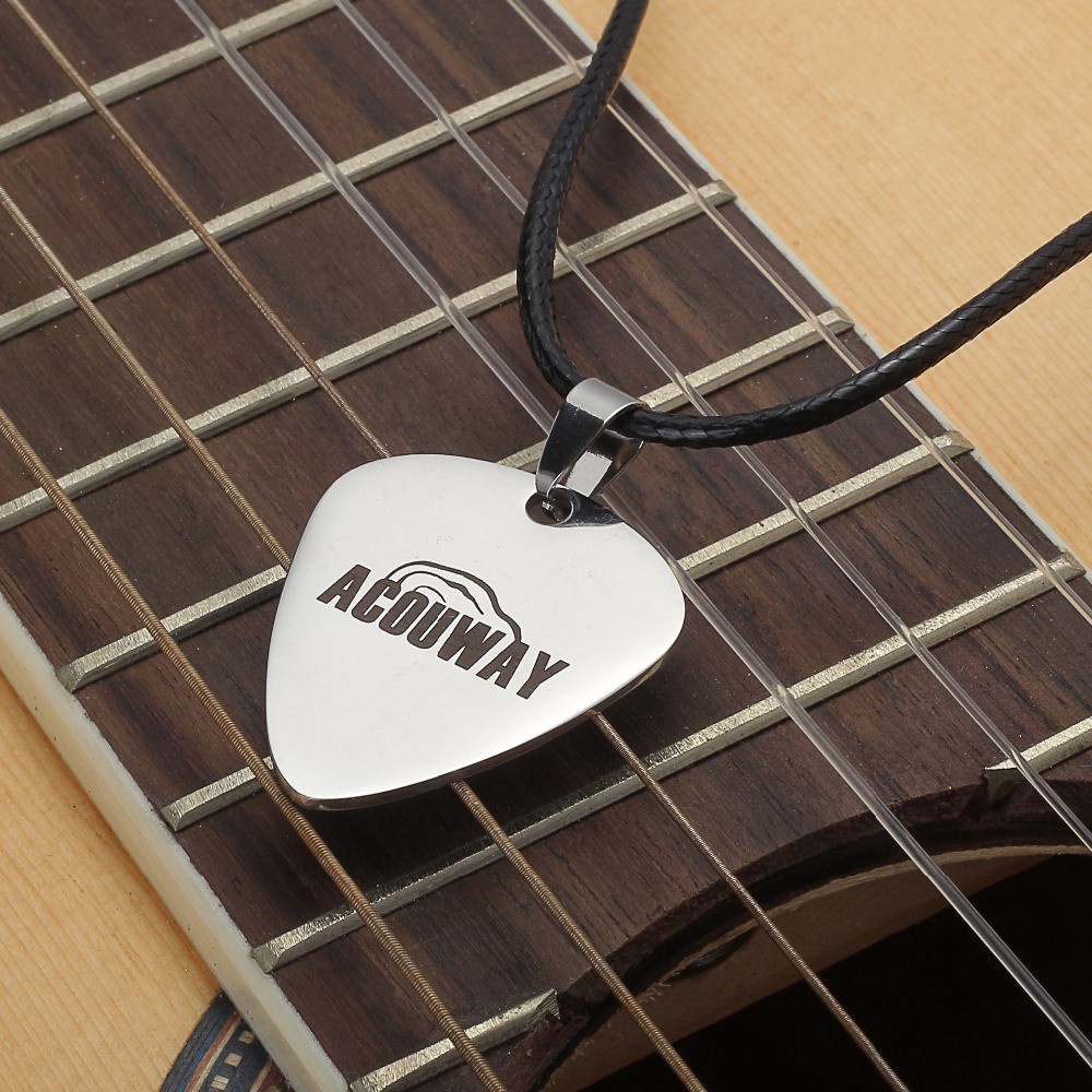 Acouway Guitar Pick Necklace Zodiac tattoo Stainless Steel Charm Pendant for Music Lover Men and Women Best birthday gift for / Taurus Gemini Sagittarius Libra Scorpio Pisces friend