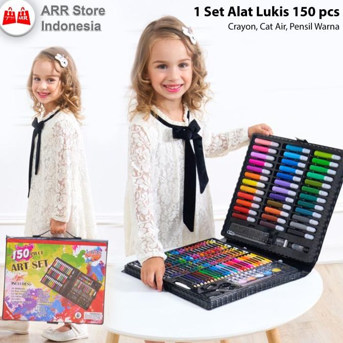 

Crayon Set Alat Lukis Mewarnai Anak Set Koper 150 Pcs Pensil Warna Set