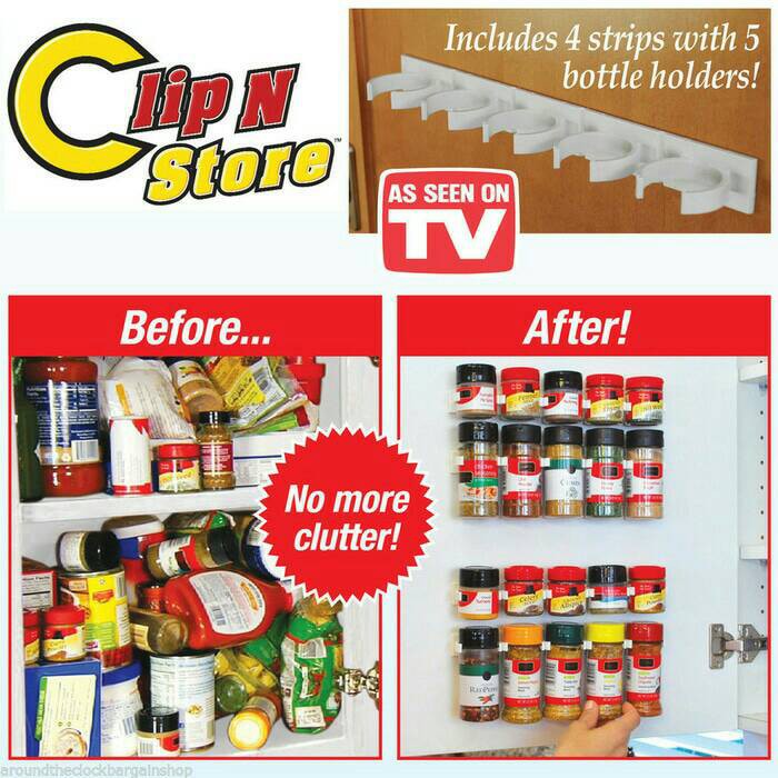 Rak Bumbu Clip n Store 20 Pcs Rak Jepit Botol Bumbu Clip Store Rak Dapur Bottle Organizer Rack Dapur