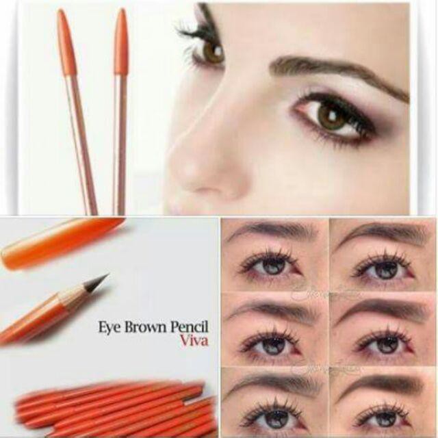 Pensil Alis Viva Eye Brow Pencil Brown Black Hitam Coklat