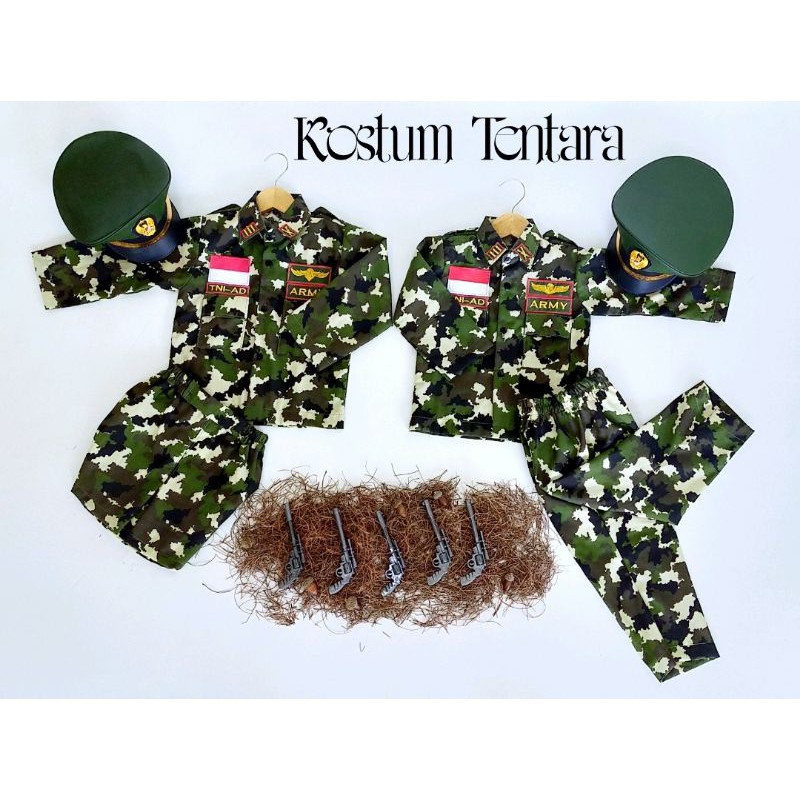kostum tentara, baju tentara anak, kostum tentara newborn, kostum tentara anak