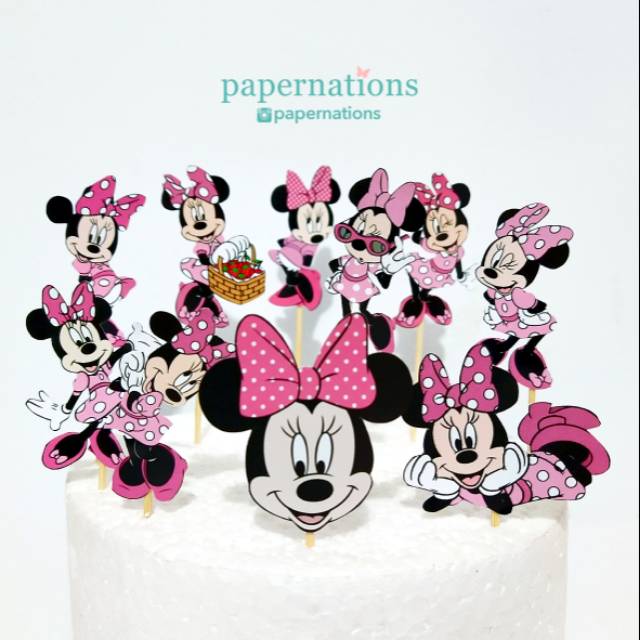 Cupcake Topper Minnie Mouse / Topper Minnie Mouse / Cake Topper Minnie Mouse