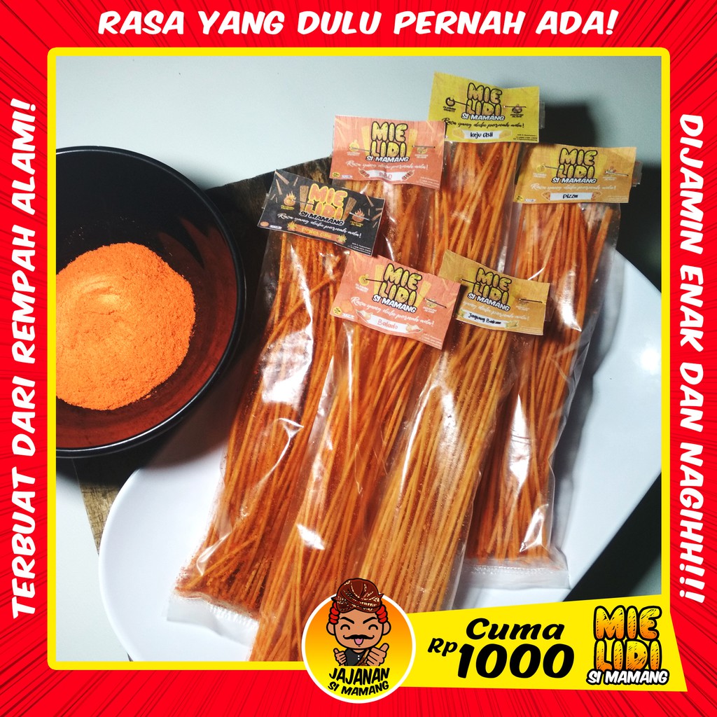 

Mie Lidi / Mi Lidi Si Mamang Murah Meriah Kemasan 15 Gram - Banyak Varian Rasa