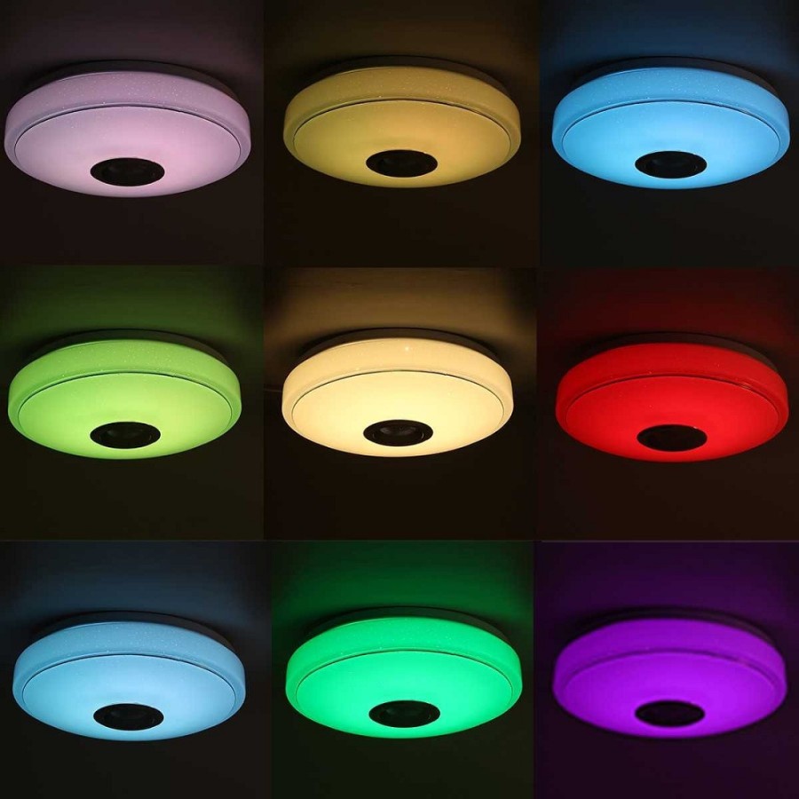 Lampu LED RGB Plafon Ceiling Light Bluetooth Speaker 36W 33cm - BR1530 - White