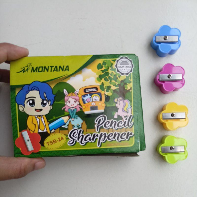 

24 PCS GROSIR Rautan Pensil Serutan Pencil Sharpener Merek Montana