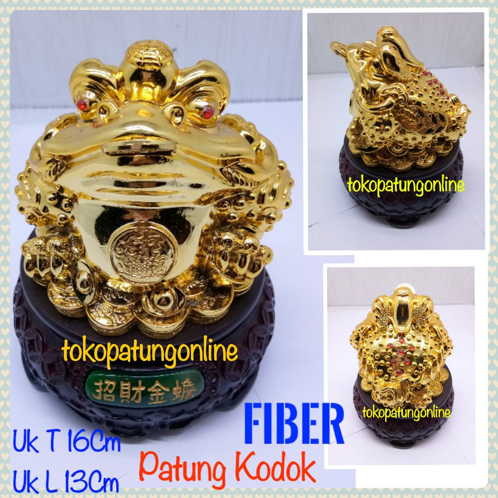 Patung Kodok Fengshui Putar Fiber 07