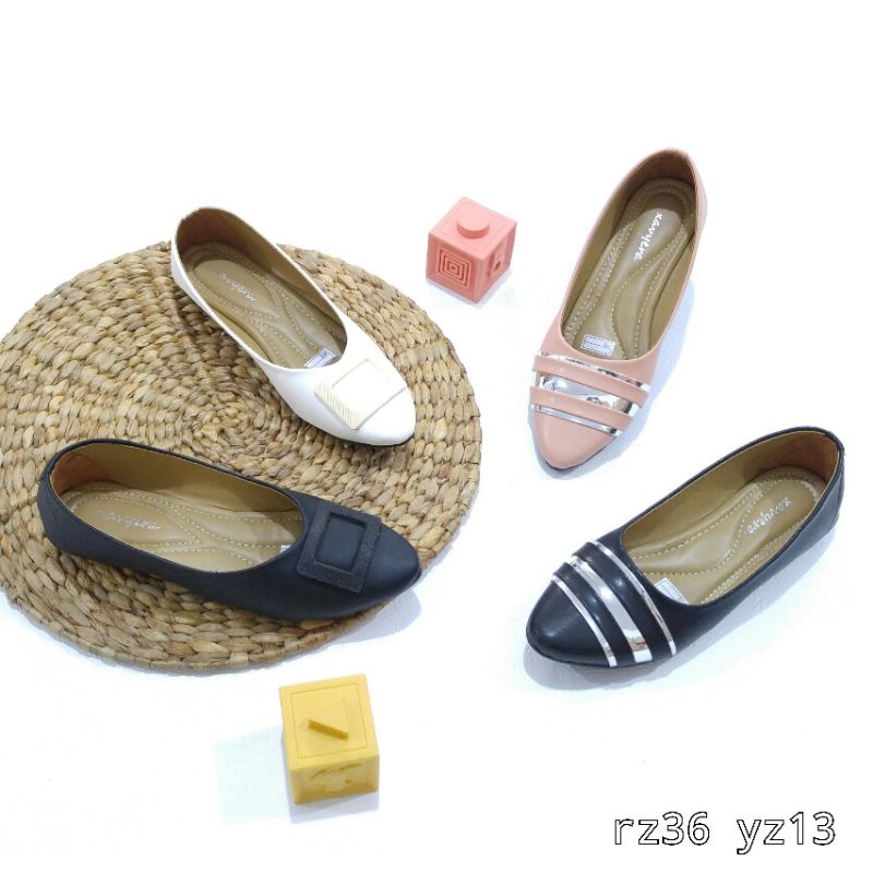 Borneo Sepatu Flat Ballerina Flatshoes Wanita RZ36 dan YZ13