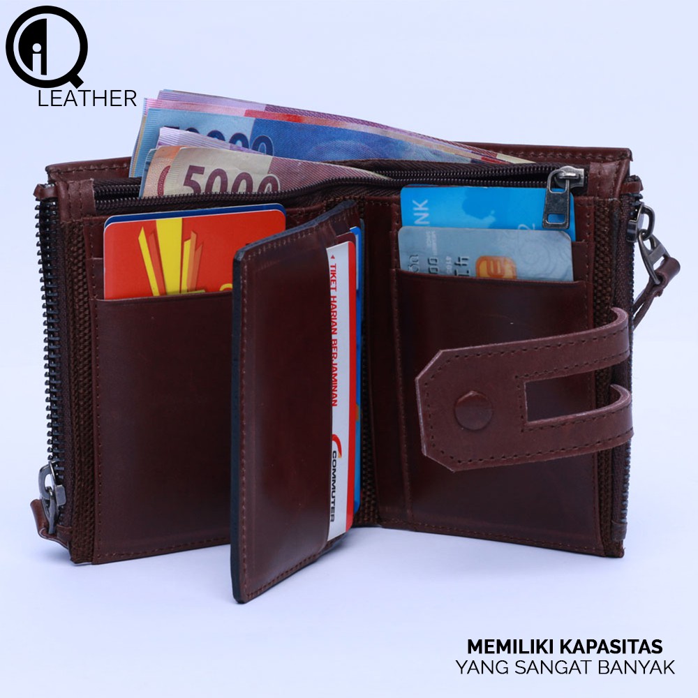 DOMPET LIPAT KULIT SAPI ASLI FUNGSIONAL 13 SLOT CARD 100% KUALITAS PREMIUM free ech01 D004