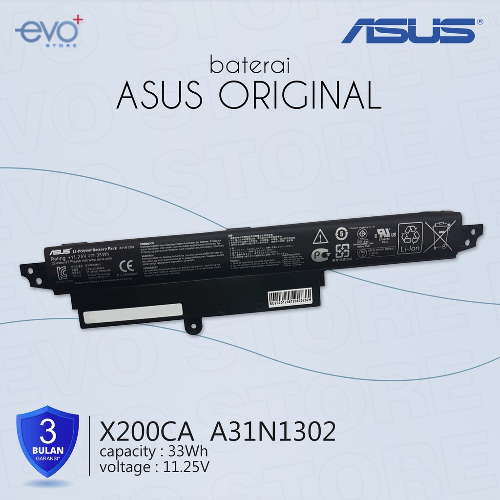 Baterai Batre Original Asus F200ca X200 X200ca X200m X200ma A31N1302