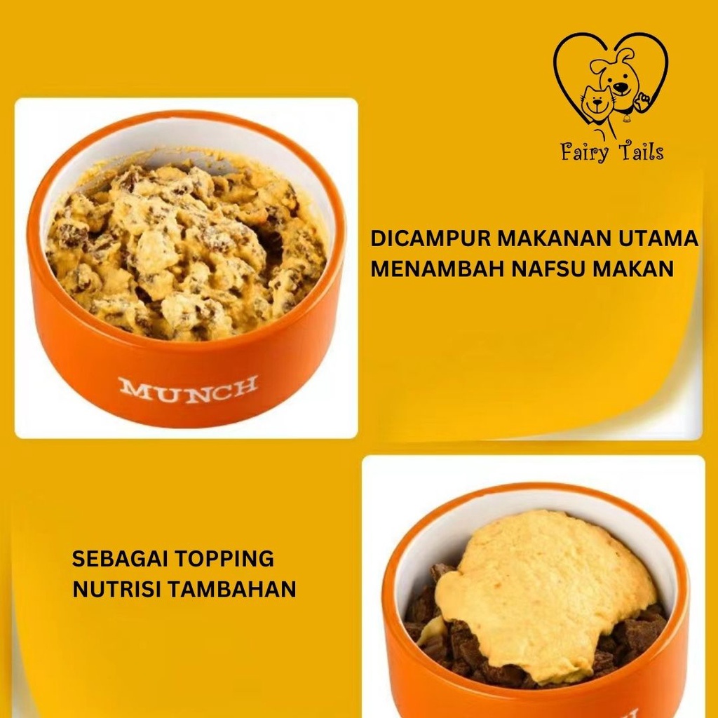Snack Makanan Basah Kuning Telur Burung Puyuh Pouch 50gram Untuk Anabul Anjing dan Kucing Nutrisi Tambahan Kaya Vitamin dan Mineral / Quail Egg Yolk Wet Food Snack Topping For Pet Dog and Cat