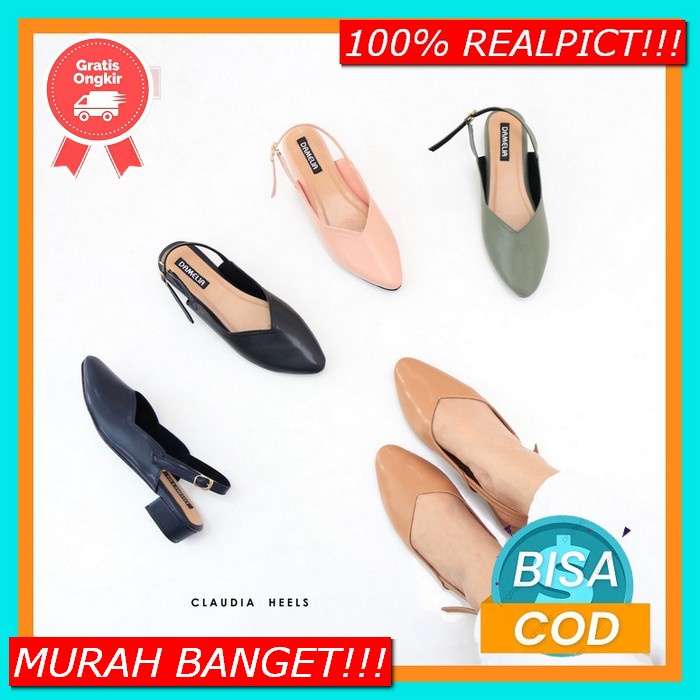 Sepatu Hak Heels Wanita Hels Murah Remaja Dewasa Tm 17 - Suede 7Cm Sapatu Ha Heel Hils Import Peremp