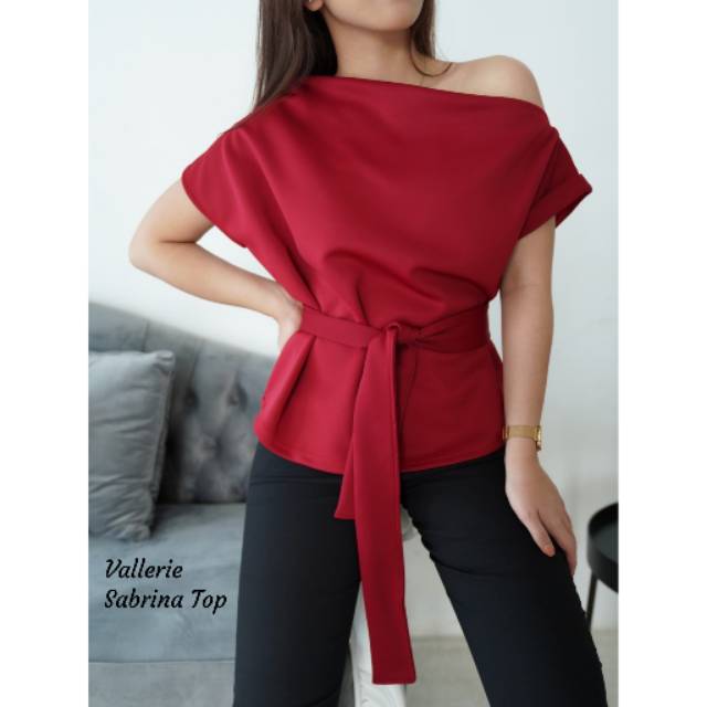 VALLERIE SABRINA TOP WANITA / OPEN SHOULDER TOP ATASAN SABRINA TOP ONE SHOULDER