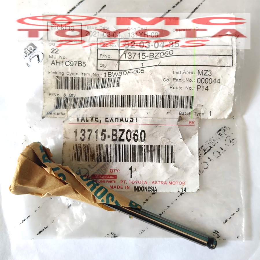 Klep Api / Klep Katup valve Exhaust Avanza Xenia Rush 13715-BZ060