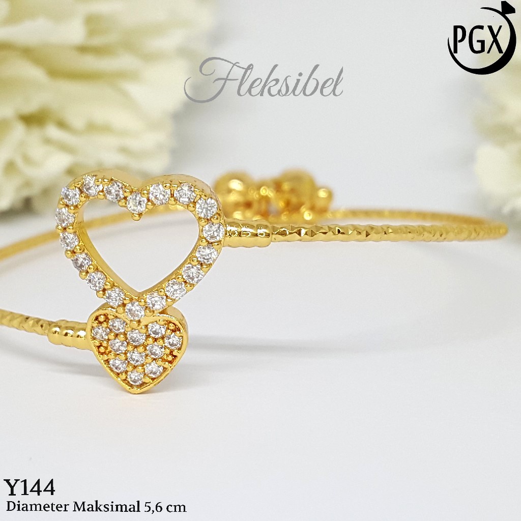 PGX Gelang Xuping Wanita Bangkok Bangle Aksesoris Perhiasan Lapis Emas - Y144