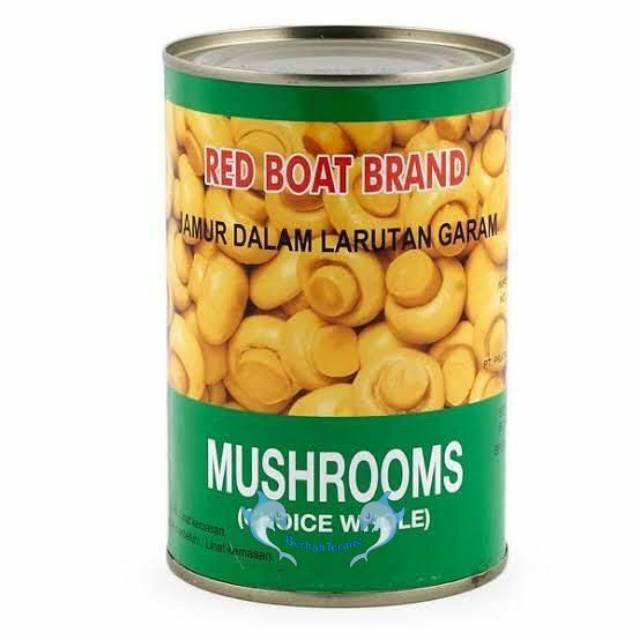 

Jamur Kancing Kaleng Champignons 425gr / Mushroom red boat brand Choice Whole