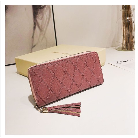 Dompet Korea Fashion Kulit Sintetis Motif Jahit Diagonal LOD005 012-1