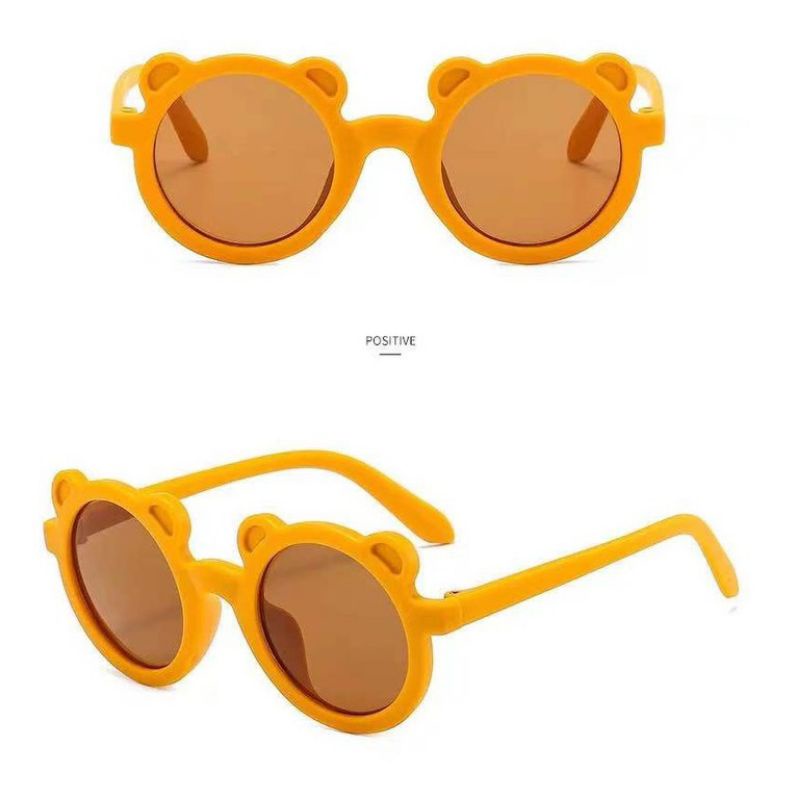 Kacamata Anak Bulat Telinga Unisex Perempuan Laki-laki Children Sunglasses-Kuning