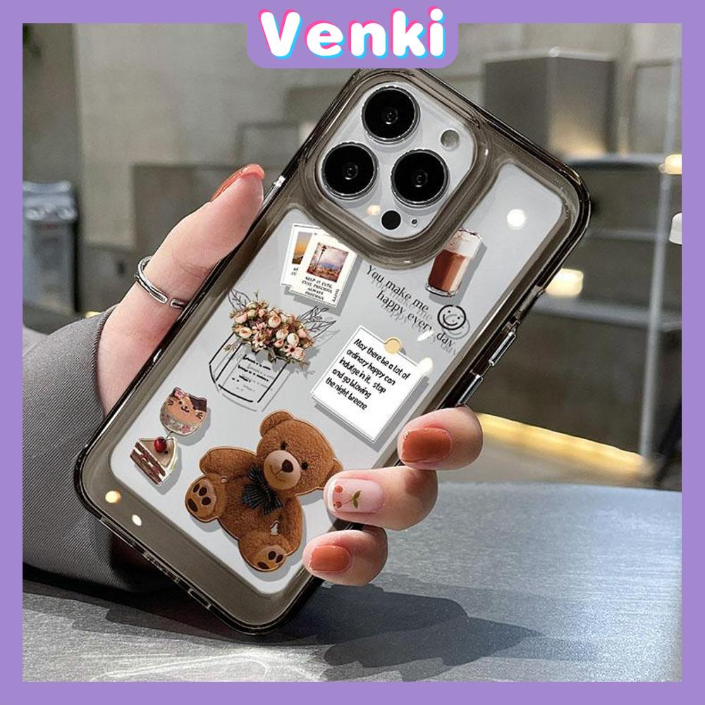 iPhone Case HD Acrylic Hard Case HD Metal Button Protection Camera Shockproof Doll Bear Cartoon Cute Compatible For iPhone 14 Pro Max 14 Plus 13 Pro Max 12 Pro Max 11 XR 7Plus