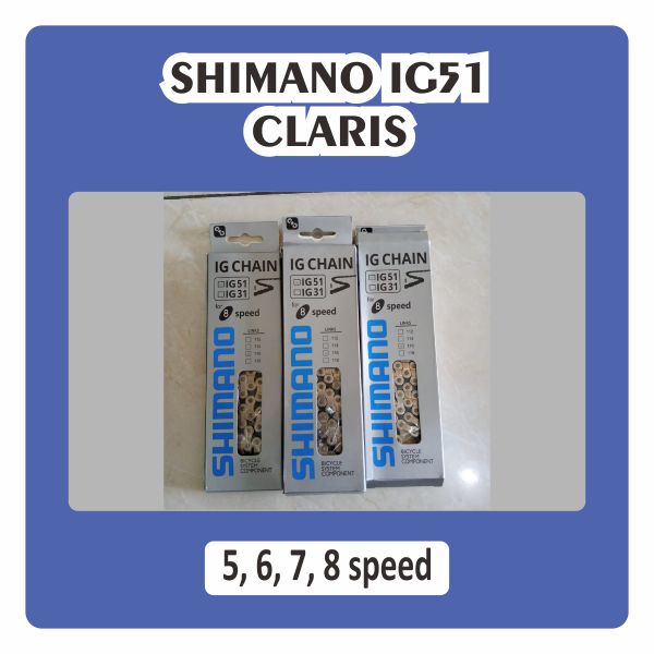 Rantai Shimano ig5 ig 51 untuk 5 6 7 8 Claris Speed S Rante Chain 116 Links Link L