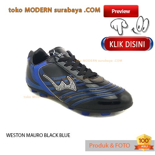WESTON MAURO BLACK BLUE sepatu bola casual sneakers