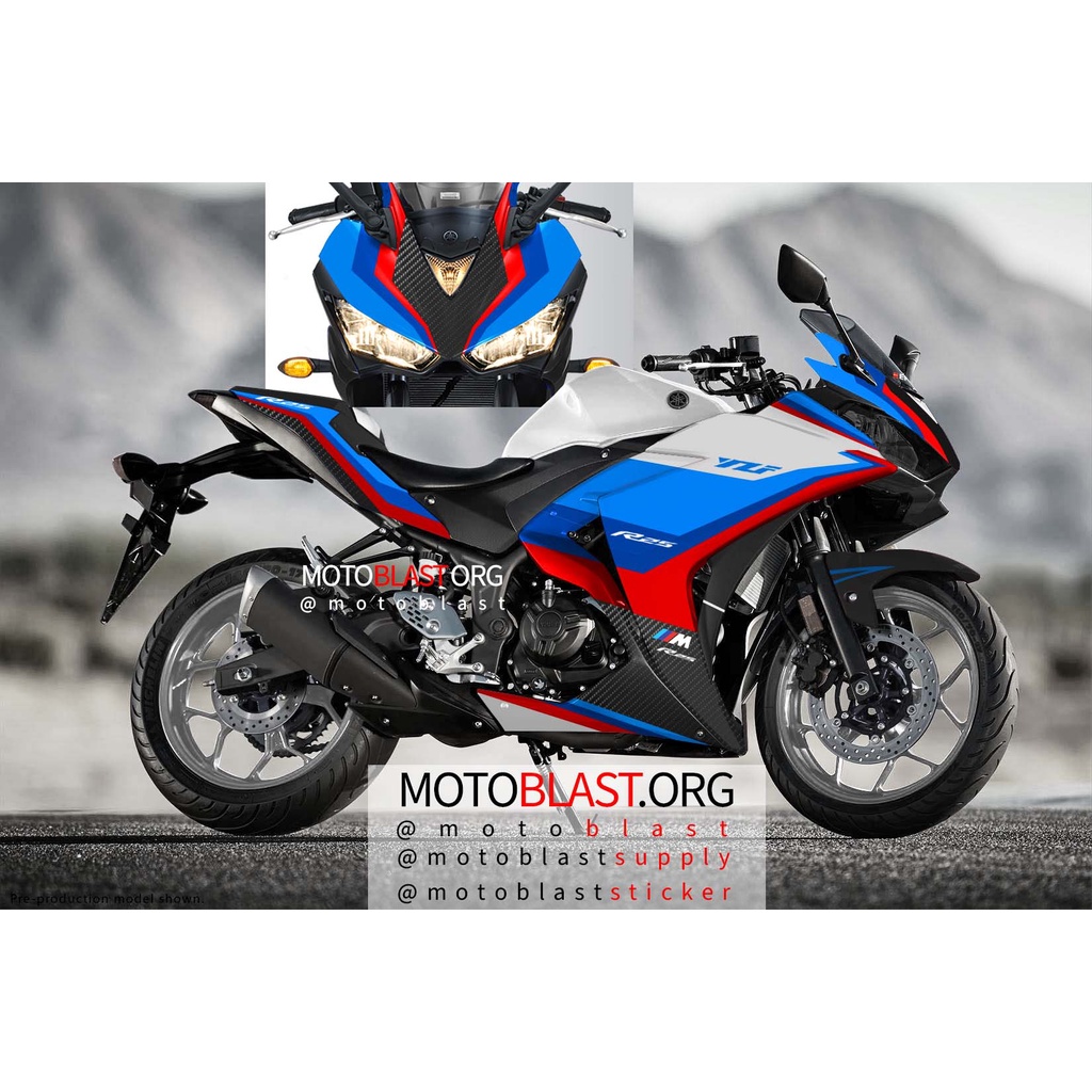 Decal Stiker Yamaha R25 Livery BMW Safety GP Motoblast Full Body