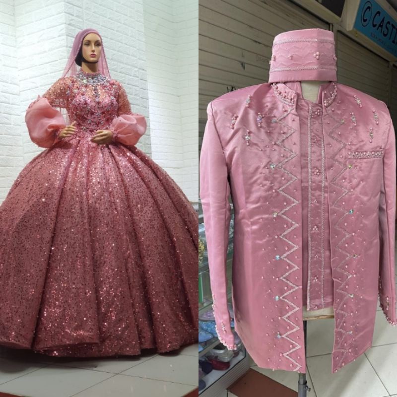 TERLARIS GOWN WEDDING PAYET JEPANG/BAJU PENGANTIN BARBIE BEREKOR/GAUN MUSLIMAH MODERN/BAJU PENGANTIN MEWAH