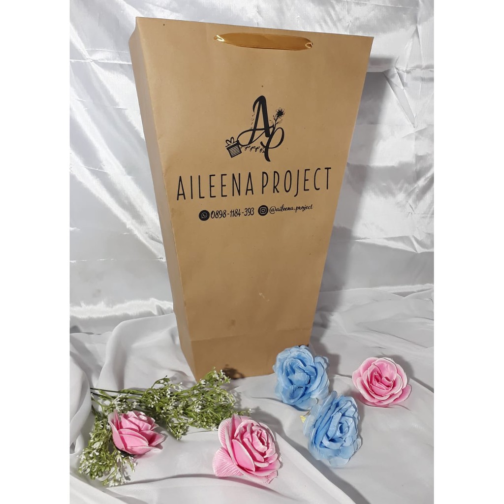 

Paper bag Bunga Paper Bag Bucket Paper bag Custom Paperbag Coklat Kotak Bunga 28x13x50