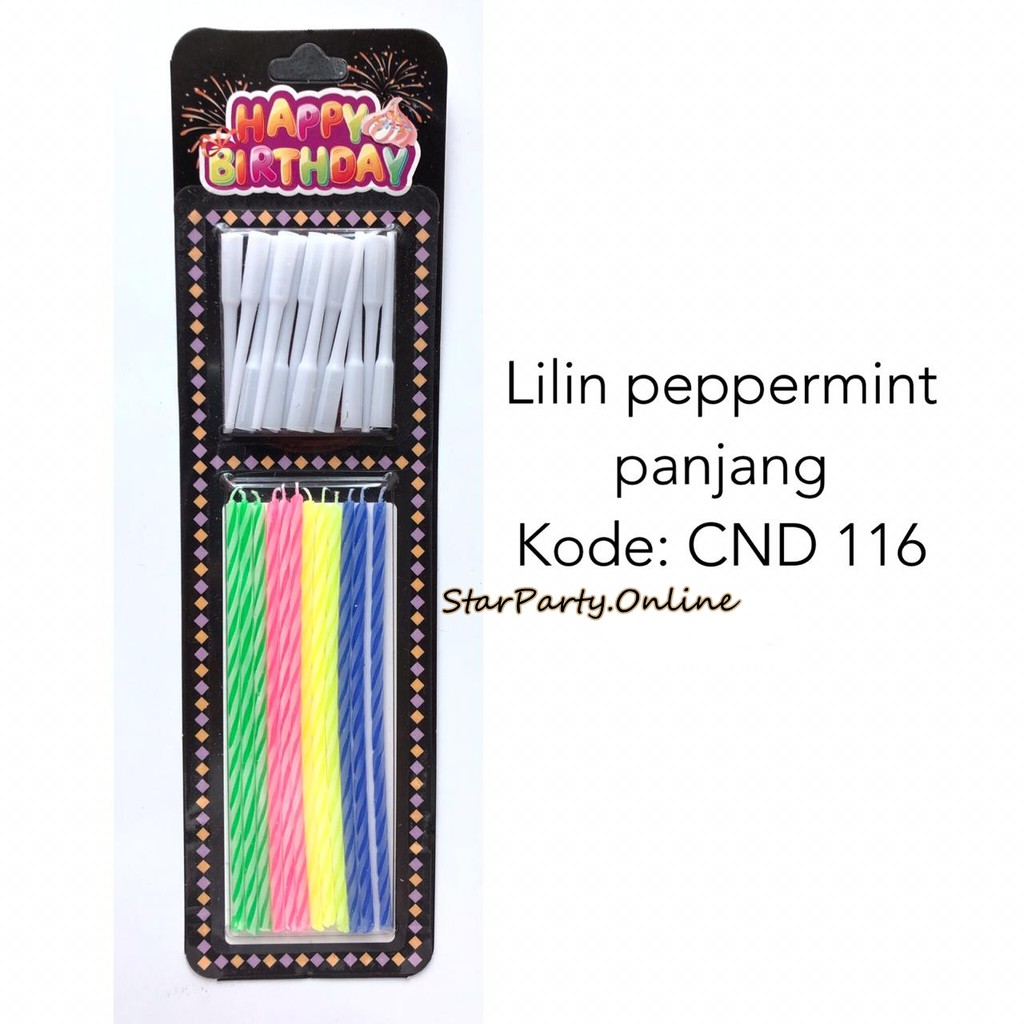 Lilin Papermint Panjang /CND 160 /Papermint Candle /Lilin Kue