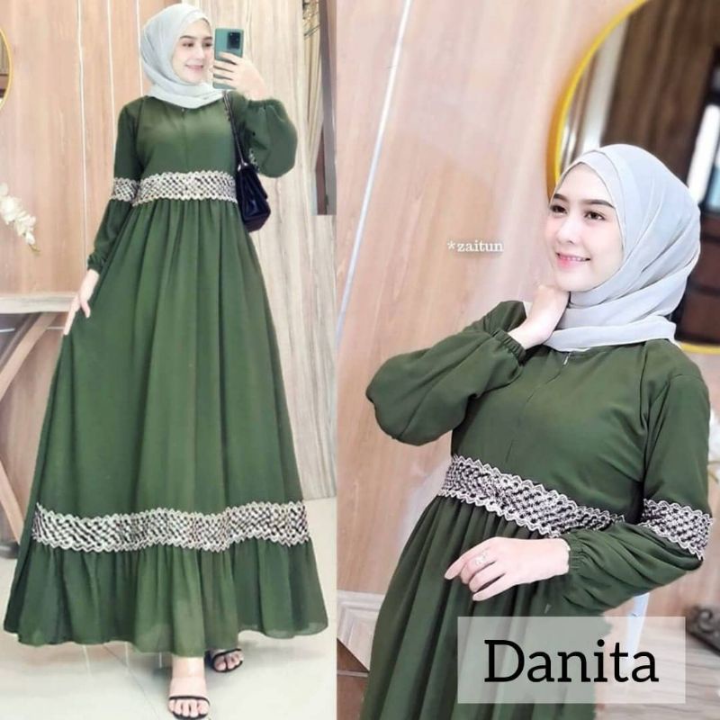 DRESS MALAYSIA CERUTY BABYDOLL RENDA/DANITA DRESS/GAMIS CERUTY FIT XL TERBARU/FASHION MUSLIM WANITA MELAYU/FAR MOSLEMSTORE