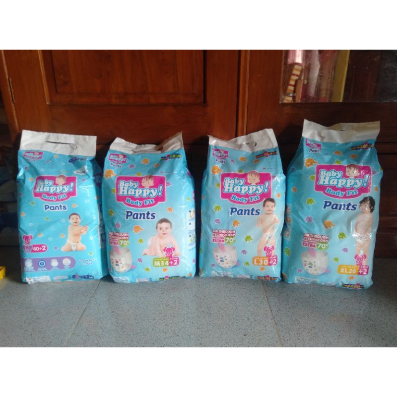 pempers diapers baby happy pants S 40+2 M 34+2 L 30+2 XL 24+2 M 22+2