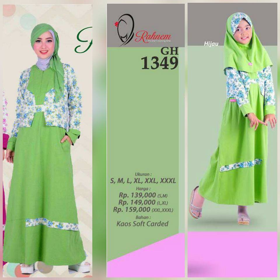 DISCOUNT COUPLE / GAMIS RAHNEM  / GM - 1349 / DRESS MUSLIM / BAJU WANITA