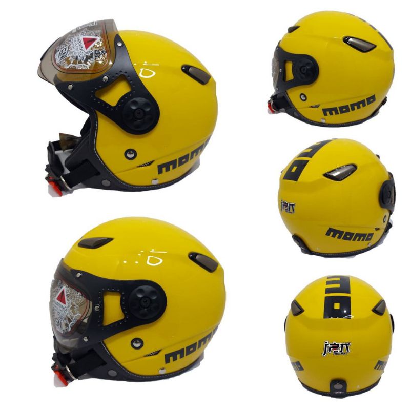 Helm Jpn Momo Pilot Retro Original Kuning Gloss