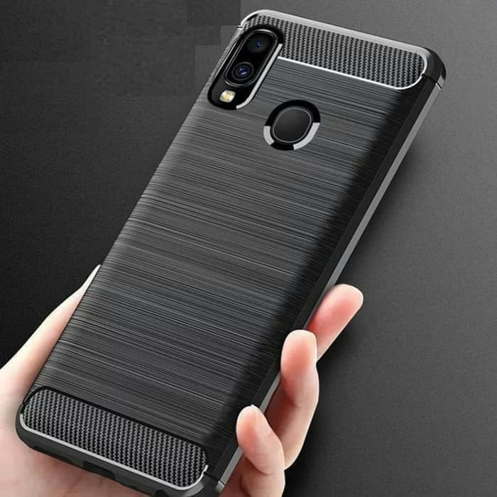 SAMSUNG A10/A20/A30/A50/A70/A80/A10S/A20S/A30S/A50S CASE SOFTCASE IPAKY BLACK CARBON CASING KARBON COVER SLIM HITAM SOFT KARET SILIKON