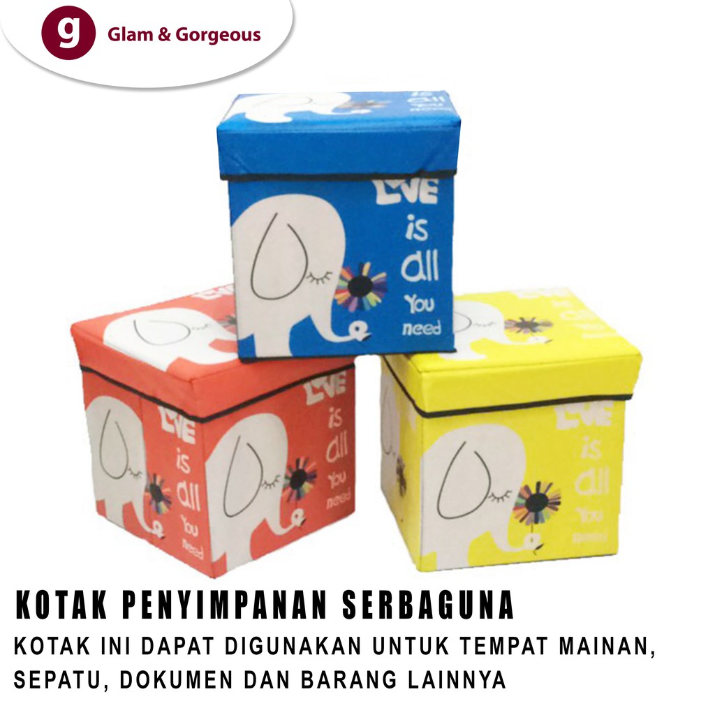 SB004 - Animal Storage box / Storage Stool / Tempat Mainan Ukuran 30cm