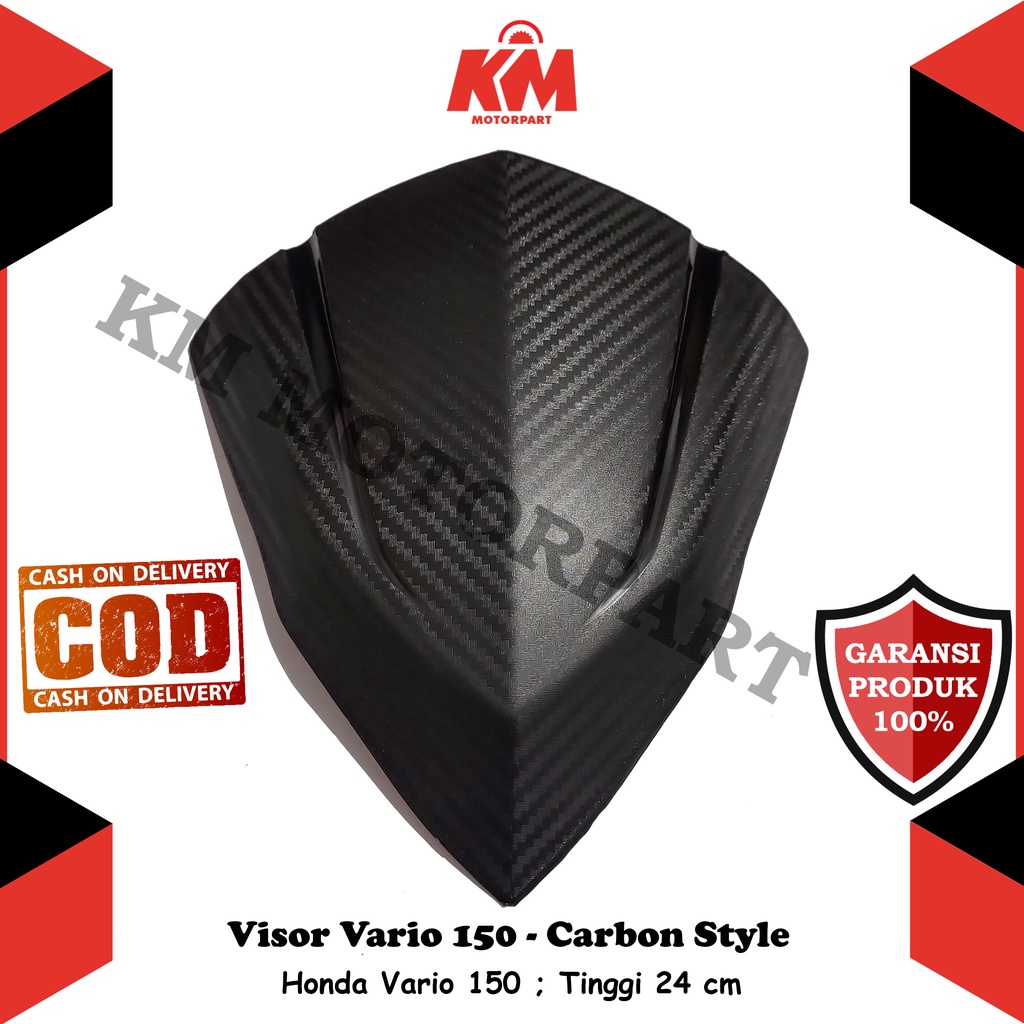 Visor Windshield Honda Vario 150 Carbon Hitam