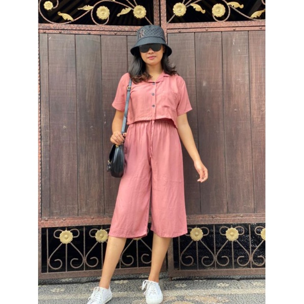 Oneset Crop Sinta  / Set Rayon Crop / New One Set-Salem