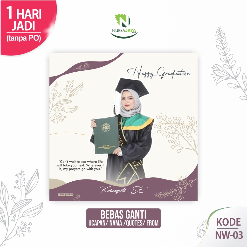 Custom Kado Hadiah Hiasan Dinding Ulang Tahun Pernikahan Wisuda Foto Murah Wall Decor - NW