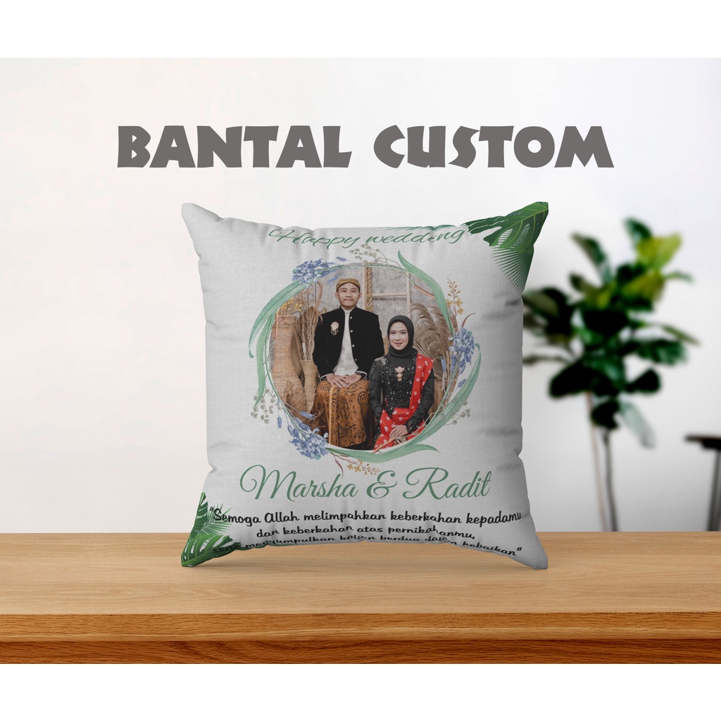 Bantal Foto Custom / Free Desain / Bantal Kado / Bantal Wedding