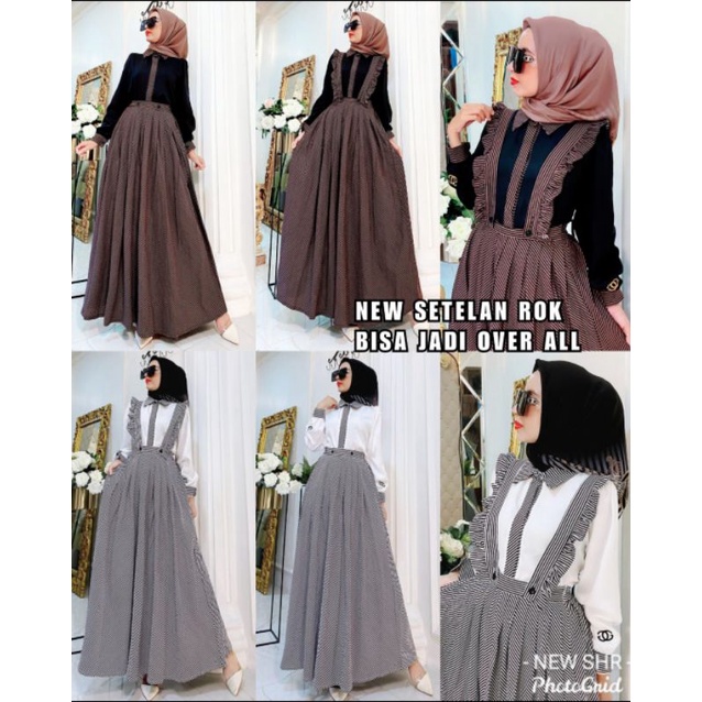 ready  setelan rok salur 100% ORI SHR