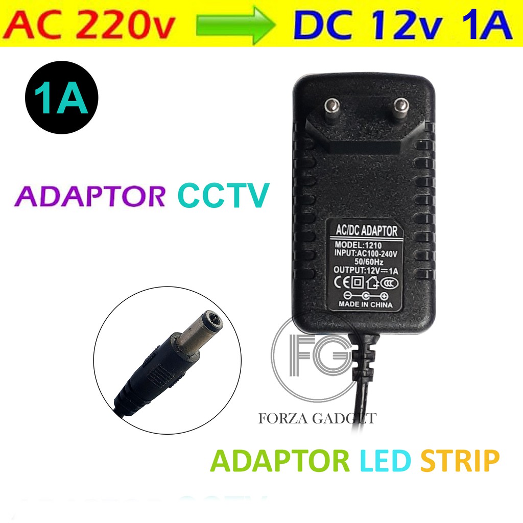 Adaptor CCTV / Hikvision / jg untuk LED strip 12V 1A [REAL] Original